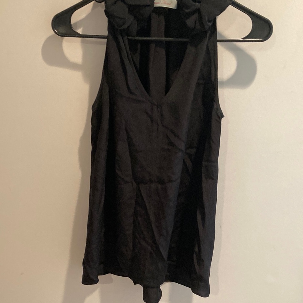 Elegant Black Sleeveless Top 💯% silk XS